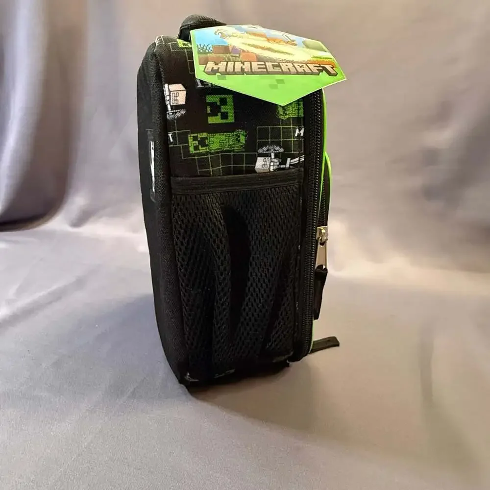Minecraft Creeper Insulated Lunch Box Bag with Front Pocket
